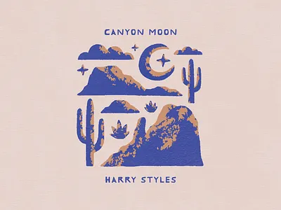 Canyon Moon cactus canyon desert harry styles illustration illustrator landscape moon texture typography