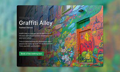 Landing Page UI Design | Toronto Graffiti Alley branding daily design challenge design design composition figma graphic design landing page toronto ui ui design visual design web web design