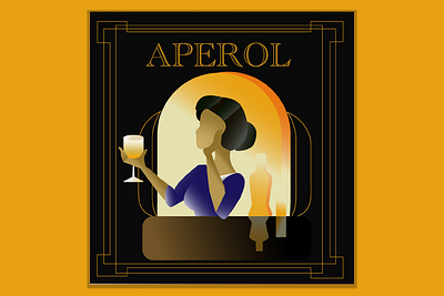 Art Deco Style - Aperol Poster branding design illustration typography