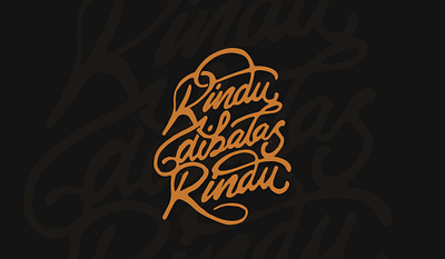 Rindu dibalas Rindu branding illustration lettering typography