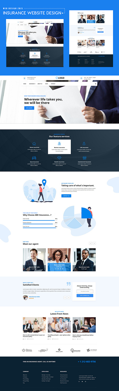 UI Design For Insurance Website branding design figma graphic design logo ui uiux user interface ux web design web development web ui website ui