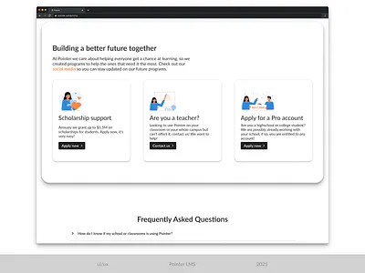 Pointer LMS - FAQ faq lms notes pointer ui ux web design