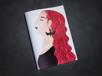 Girl in peace black book cover girl graphic design hand drawn illustration minimal peace red hair