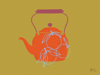 Vessels Color Study Series - 01 burnt orange coffee floral illustration flower illustration illustration illustrator olive green retro retro color retro floral illustration retro illustration retro tea pot tea teapots vases vessels vintage vintage color vintage illustration vintage tea pot