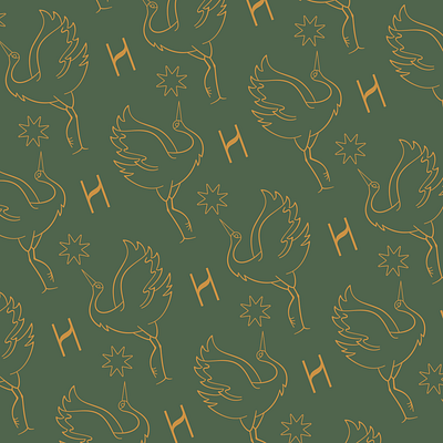 The Highlight - Pattern crane illustration lines logo monogram pattern star