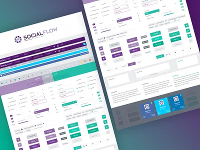 SocialFlow Design System / UI Kit Components active focus hover states app b2b enterprise saas brand system design branding components design desktop interface social media publishing ui ui kit ux