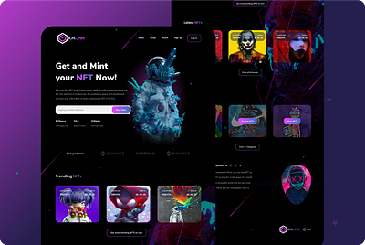 Nft Landing Page Inspiration app branding design graphic design logo ui ux vector