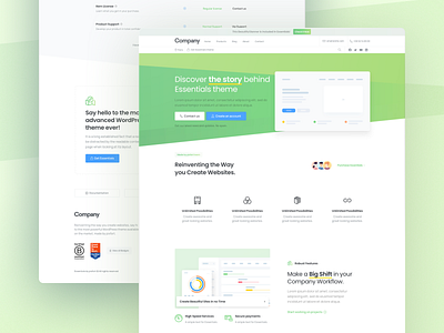 Company Demo | Essentials WordPress Theme animation branding business colors company corporate creative design divider envato gradient graphic design illustration logo pixfort themeforest ui web design website builder wordpress