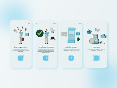 Onboarding Digidoc App 3d 3d design animation app art branding doctor graphic design icon illustration logo medical ui vector