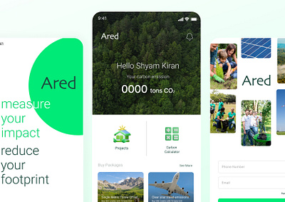 Ared Zero Carbon App ui