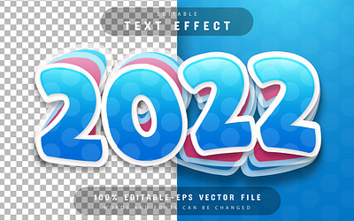 2022 cartoon text effect cloud