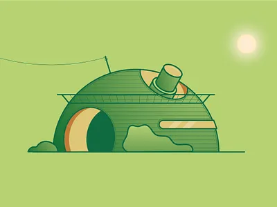 The Research Hub 2d branding city design door house hub illustration illustrator light line logo minimal research science shadow simple telescope ui window