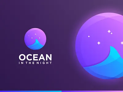 OCEAN IN THE NIGHT brand brand idnetity branding color design illustration logo logo designer ocean ocean logo prio hans typography ui vector