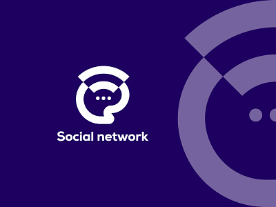 Social network brand identity branding chat colorful creative design flat logo graphic design illustration logo logo design logodesign logotype minimalist logo modern logo monogram social network symbol wifi