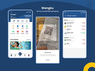 Digital Wallet Apps "Wangku 2.0" clean digital wallet e wallet illustration minimalist ui ui design ux design