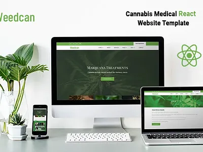 Weedcan - Cannabis medical react Template branding design drug drug store graphic design logo pharmacy responsive store template theme website