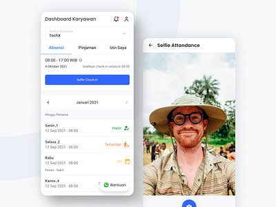 Stafbook Selfie Attandance branding design ui ux