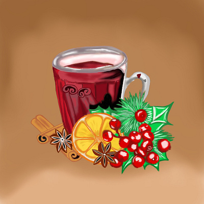 Digital mulled wine графический дизайн дизайн дизайн персонажа иллюстрация плакат цифровая иллюстрация цифровой рисунок