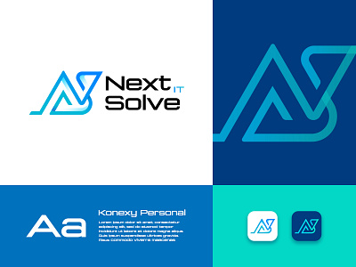 NextSolveIT abstract logo app logo branding colorful logo corporate logo information technology it logo lettermark logo logo design modern logo n logo ns lettermark ns logo tech app tech logo tech web technology unique logo