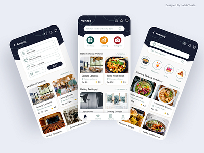 Venzee-Booking Vendor booking building catering marketplace ui vendor