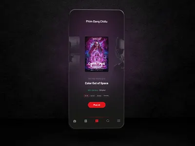 Moveek - Movie Ticket App #1 animation app cards motion graphics movie theatre ticket ui