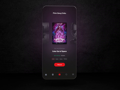 Moveek - Movie Ticket App #1 animation app cards motion graphics movie theatre ticket ui