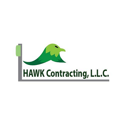 Logo HAWK Contracting L.L.C branding contrackting contruction document eagle graphic design green hawk llc logo logos white