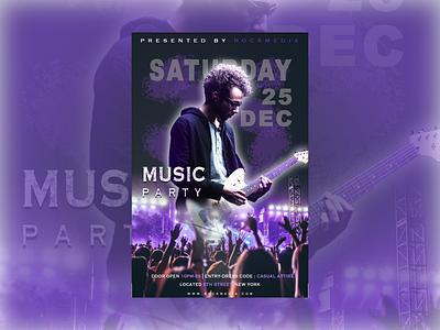 Music Party Concert Poster branding colour blending colour correction concert filters addons graphic design image correction image manipulation multiplycolors music concert poster photoshop single double exposure