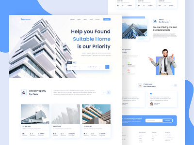 Real Estate Landing Page & Mobile App clean home landing page design minimal real estate website realestates ui ui inspiration ux website website design