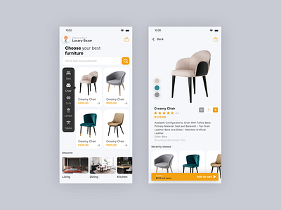 Furniture App Design UI ecommerce app furniture store interior app mobile app mobile ui design mobile ux design shopping app