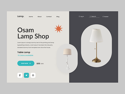 Lamp Landing Page Header 2021trend design digital figma header lamp landing page lamp landing page header landingpage ui ui design ux ux design web design