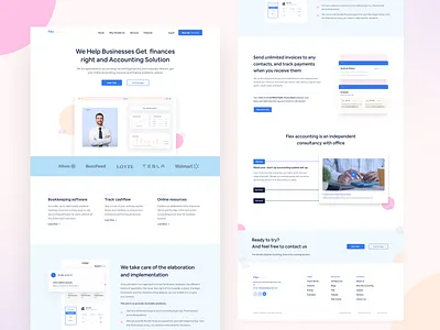 Flex Accounting I Personal Accounting Website banking banking software banking website clean finance finance website financial software fintech fintech software homepage interface design landing page minimal modern saas software design ui design visual design web design website design
