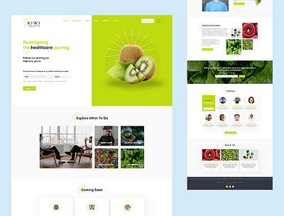 Kiwi Health branding design illustration logo portfolio portfolio design portfolio website ui vector web