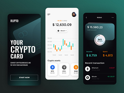 Rupto Mobile App app design crypto figma mobile app mobile app design ui ui design ui ux