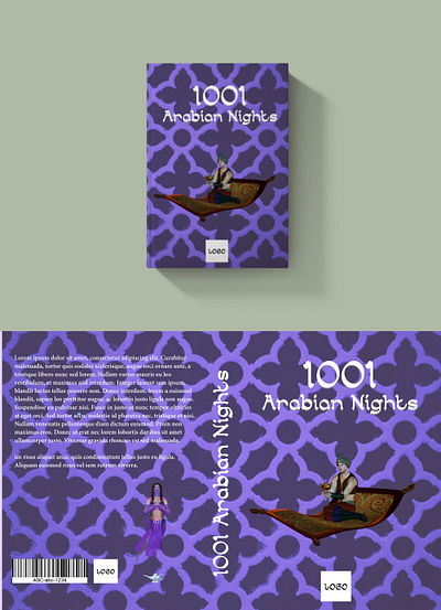 1001 Arabian Nights Book Cover arabian book book cover book cover design cgi cover cover design design fairy tale illustration islam typography