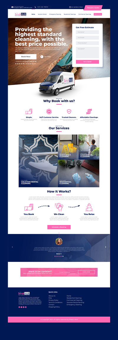 ScrubHub Website Design cleaning design scrubhub website
