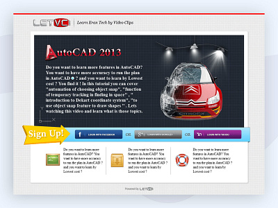 LETVC landing page autocad design frontend landing page old project web web design