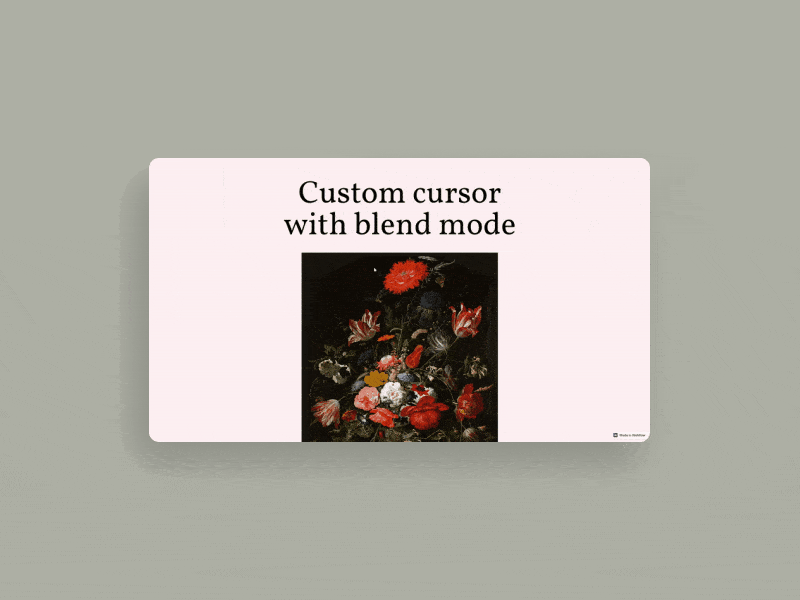 Cursor with blend mode blend mode cursor development ui webflow website design