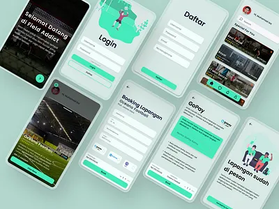Field Addict UI app branding design futsalapp icon illustration logo typography ui uiux ux vector