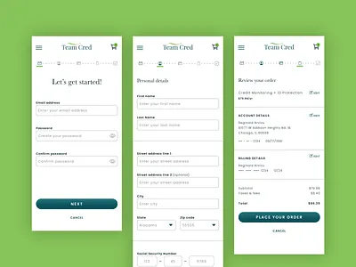 Team Cred Credit Monitoring Service ui uidesign ux uxdesign