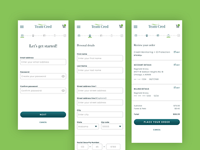 Team Cred Credit Monitoring Service ui uidesign ux uxdesign