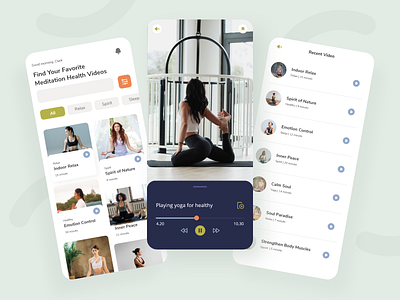 Yoga Design App healthy interface mobile product design simple ui uiuxdesign ux yoga