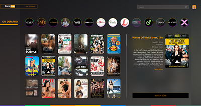 PornHub Redesign - On Demand app figma on demand pornhub redesign tv tv app ui