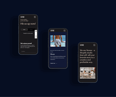 Storee Studio - mobile responsiveness mockups design development ui ux web webflow website design
