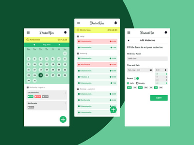 DoctorYar (medicine reminder app concept) appdesign application creative design medicine reminder app ui uidesign uiuxdesign ux web