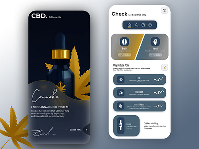 CBD Oil benefits UI Design 3d adobe photoshop animation app bechance behance branding dailyuichallenge design graphic design health health app illustration instagram logo motion graphics oil ui uidesign userinterface