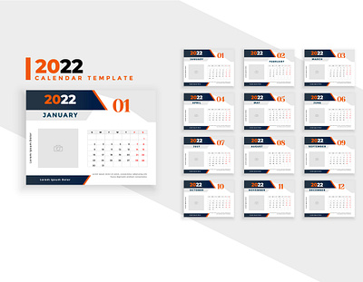 Colorful gradient header simple and elegant 2022 desk calendar october