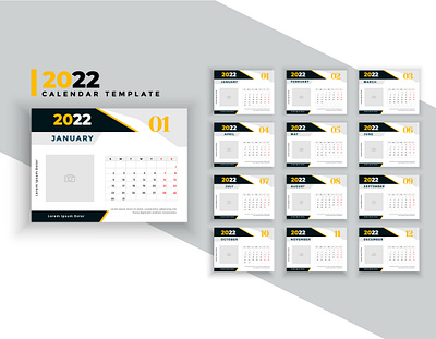 Colorful gradient header simple and elegant 2022 desk calendar october