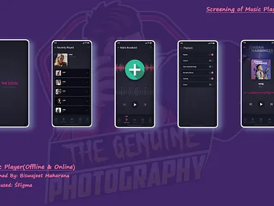 Music Player Platform f graphic design ui ux vector