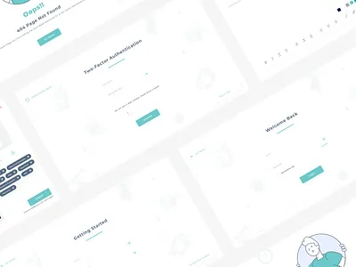 Login, Register and Authentication Pages abstract authentication illustration input login multi screen outline register two factory ui web